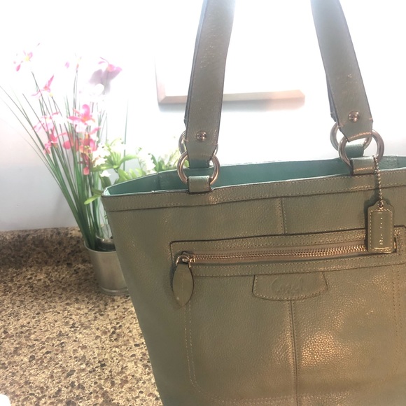 Coach Teal Purse Shoulderbag - Picture 5 of 8